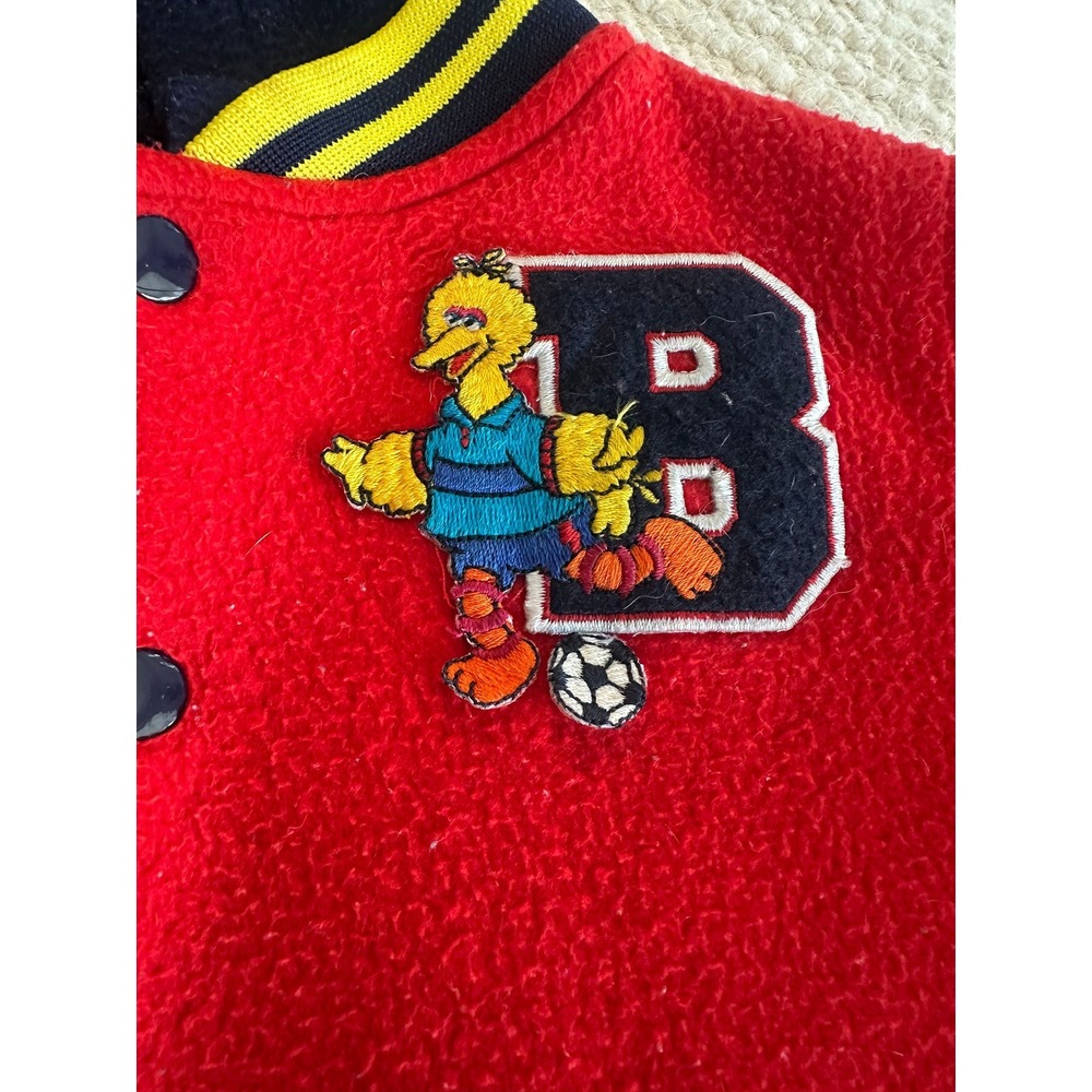 Vintage Sesame Street big bird letterman jacket size 18montbs